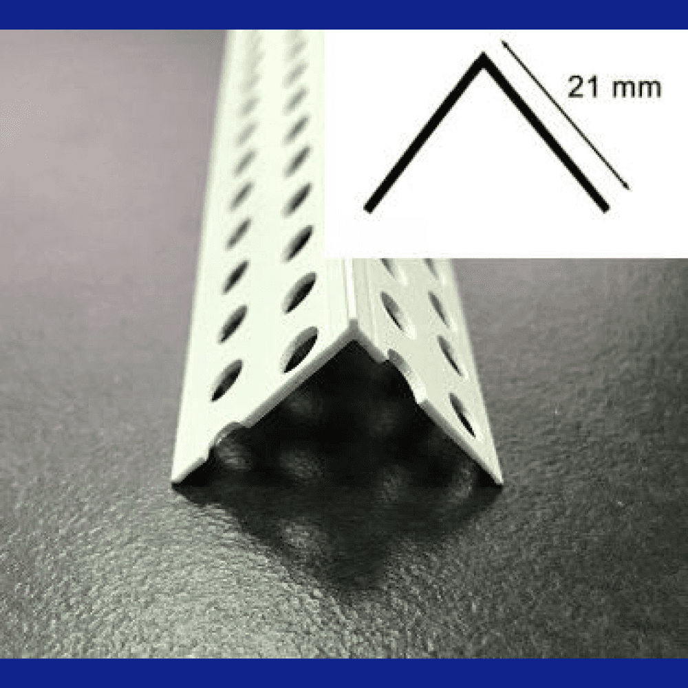 PERFÍL ÁNGULO PVC PERFORADO CANTO RECTO